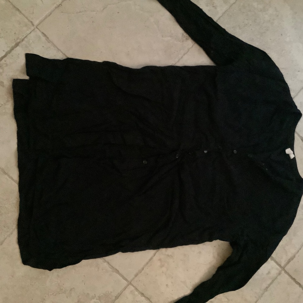 Treasure & Bond  Long Black Button Up Top